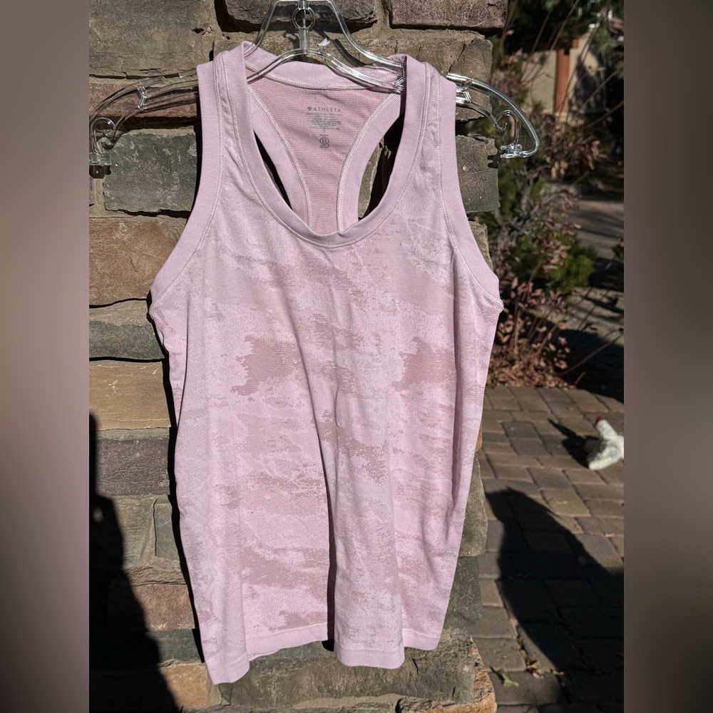 Athleta Light Pink Camo Tank Top
